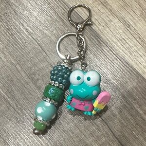Handmade- Keroppi beaded keychain